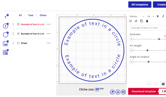 Stempel online gestalten